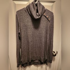Pink clover gray turtleneck sweater